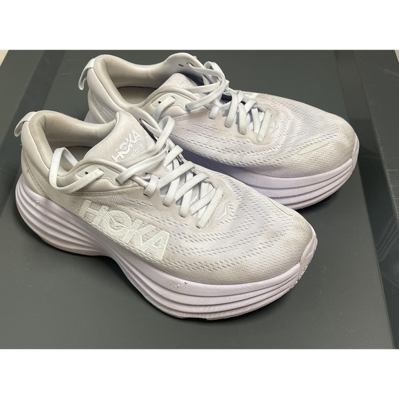Hoka One One Bondi 8 Shoes Womens Size 7 Wide Running Mesh Cushioned 1127954 - Picture 1 of 15